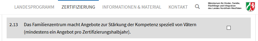 Information zur Zertifizierung durch Familienzentrum NRW